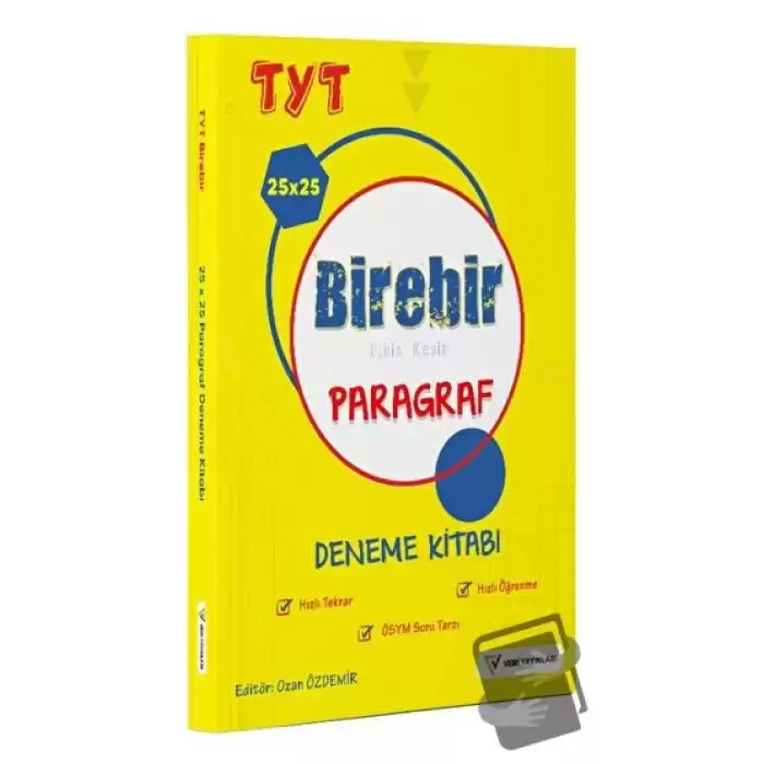 YKS TYT Birebir Etkisi Kesin 25X25 Paragraf Deneme Kitabı Veri Yayınları