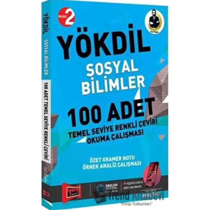 YÖKDİL Sosyal Bilimler 100 Adet Temel Seviye Renkli Çeviri Okuma Çalışması