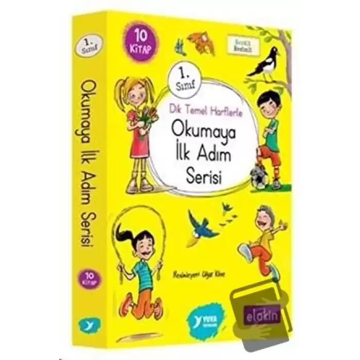 Yuva 1. Sınıf Dik Temel Harflerle Okumaya İlk Adım Serisi (Elakin) Yeni Ses Grupları (10 Kitap Takım)