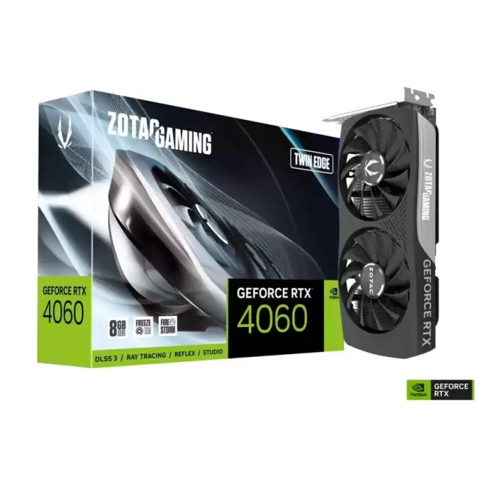 Zotac Rtx4060 Kutulu Gaming Twin Edge Zt-D40600E-10M 128Bit Gddr6 8 Gb Kutulu Ekran Kartı