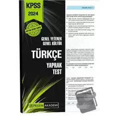 2024 KPSS Genel Yetenek Genel Kültür Türkçe Yaprak Test