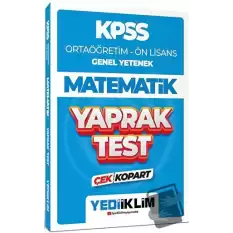 2024 KPSS Ortaöğretim - Ön Lisans Genel Yetenek Matematik Çek Kopart Yaprak Test