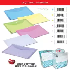 Abka Çıtçıtlı Dosya A4 Şeffaf - 12li Paket