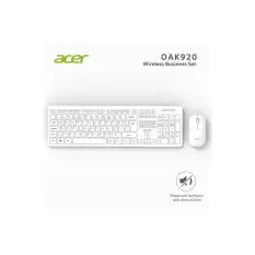 Acer Oak-920  Beyaz Kablosuz Sessiz Tuşlu  2.4Ghz Klavye Moue Set Beyaz (Mouse 1200Dpı)