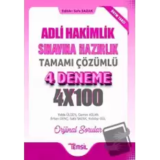 Adli Hakimlik Sınavına Hazırlık Tamamı Çözümlü 4 Deneme