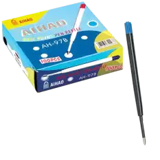 Aihao Tükenmez Kalem Yedeği Parker Tipi Plastik Mavi 97-B - 100lü Paket