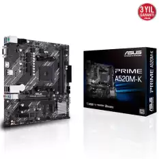 Asus Prime A520M-K Amd Am4 64Gb Ddr4 4600Mhz M2 Vga-Hdmi Matx Anakart