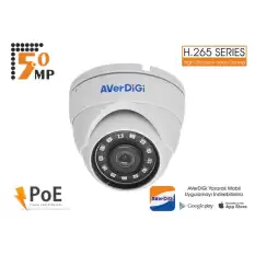Averdigi Ad-850D 5.0Mp 3.6Mm Lens 18 Smd Led H.265 Poe Ir Dome Ip Kamera