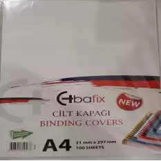 Bafix Cilt Kapağı Plastik Opak A4 160 Mıc Beyaz - 100lü Paket