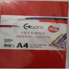 Bafix Cilt Kapağı Plastik Opak A4 160 Mıc Kırmızı - 100lü Paket
