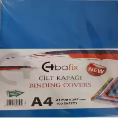 Bafix Cilt Kapağı Plastik Opak A4 160 Mıc Mavi - 100lü Paket