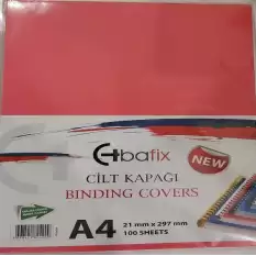 Bafix Cilt Kapağı Plastik Opak A4 160 Mıc Pembe - 100lü Paket