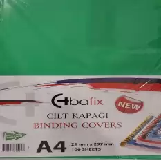 Bafix Cilt Kapağı Plastik Opak A4 160 Mıc Yeşil - 100lü Paket