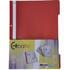 Bafix Telli Dosya Plastik Xl Kırmızı A4 - 50li Paket
