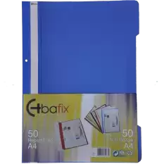 Bafix Telli Dosya Plastik Xl Mavi A4 - 50li Paket