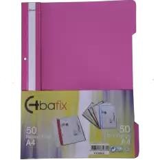 Bafix Telli Dosya Plastik Xl Pembe A4 - 50li Paket