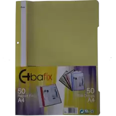 Bafix Telli Dosya Plastik Xl Sarı A4 - 50li Paket