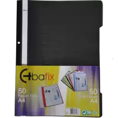 Bafix Telli Dosya Plastik Xl Siyah A4 - 50li Paket