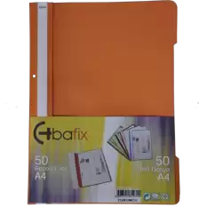 Bafix Telli Dosya Plastik Xl Turuncu A4 - 50li Paket