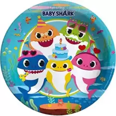 Balonevi Tabak Baby Shark Parti Zamanı 23 Cm 8Ad