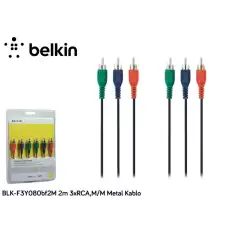 Belkin Blk-F3Y080Bf2M 2M 3Xrca,M-M Metal Kablo