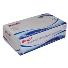 Beybi Nitril Pudrasız Eldiven Mavi Small 100 Lü - 100lü Paket