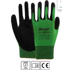 Beybi Pu Green 10Beden 12Li Paket Poliüretan Kaplı Polyester Örme Ediven(2110X)