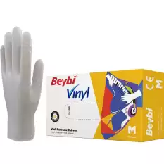 Beybi Vınyl Vinil Pudrasız Eldiven Medium 100 Lü - 100lü Paket