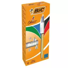 Bic Tükenmez Kalem Shıne 4 Colours Altın Gövde 12 Li 964774 - 12li Paket