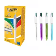 Bic Tükenmez Kalem Shıne 4 Colours Gümüş Gövde 12 Li 919380 - 12li Paket