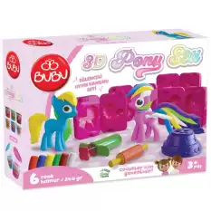 Bu-Bu Oyun Hamuru 3D Pony Set (L) Bubu-Oh0023