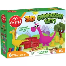 Bu-Bu Oyun Hamuru Seti 3D Dinozor (L) Bubu-Oh0012