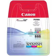 Canon Clı-521 Cyan-Magenta-Yellow Mavi-Kırmızı-Sarı 3Lü Multipack Mürekkep Kartuş