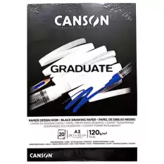 Canson Çizim Bloğu Graduate Cangrad Siyah 20 Syf A3 120 Gr