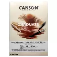 Canson Çizim Bloğu Graduate Mıx Medıa Natural 30 Syf A3 220 Gr