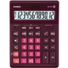 Casio Hesap Makinesi Masa Üstü 12 Hane Bordo Gr-12C-Wr