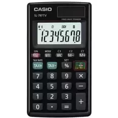 Casio Sl-797Tv-Bk 8 Hane Siyah Cep Tipi Hesap Makinesi