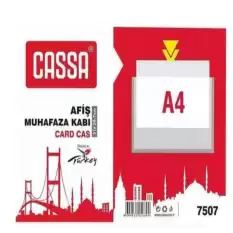 Cassa Tabela Poşeti (Afiş Muhafaza Kabı A4) 210X297 Mm Şeffaf 7507 - 10lu Paket
