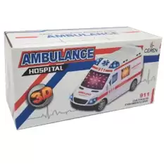 Ctoy Pilli 3D Işıklı Ve Sesli Ambulans 89-1189