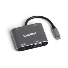 Dark Usb 3.1 Type-C Den 4K Uhd Hdmı & Vga Dönüştürücü Adaptör