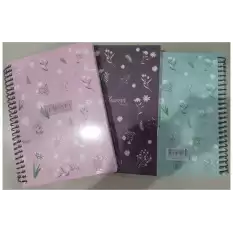 Dilman Flower Spiralli Defter 16X22 80 Yp Çizgili 6191