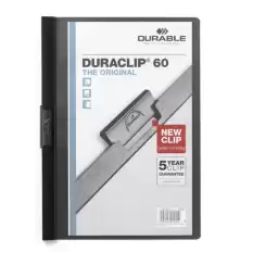 Durable Sıkıştırmalı Dosya Duraclip Ortadan Klipsli 60 Syf A4 Siyah 2209