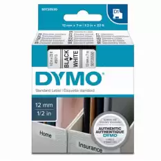 Dymo D1 Şerit Standart 12 Mmx7 Mt Beyaz Üzerine Siyah 45013 S0720530