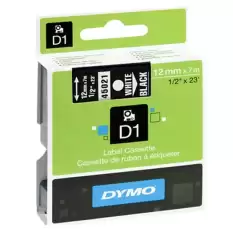 Dymo D1 Şerit Standart 12 Mmx7 Mt Siyah Üzerine Beyaz 45021