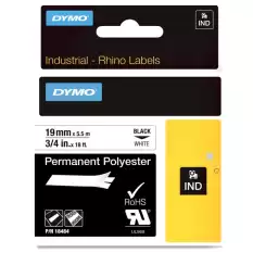 Dymo Rhino Pro Etiketi Plastik Sabit 19 Mmx5,5 Mt Beyaz Üzerine Siyah 18484 - 5li Paket