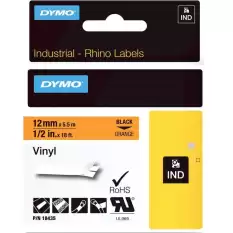 Dymo Rhinopro Renkli Vinil Şerit 12 Mmx5,5 M Turuncu/Siyah 18435