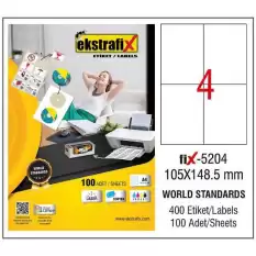 Ekstrafix Laser Etiket 100 Yp 105X148.5 Laser-Copy-Inkjet Fix-5204