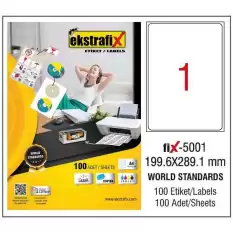 Ekstrafix Laser Etiket 100 Yp 199.6X289.1 Laser-Copy-Inkjet Fix-5001