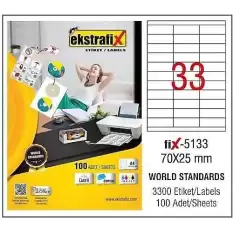 Ekstrafix Laser Etiket 100 Yp 70X25  Laser-Copy-Inkjet Fix-5133