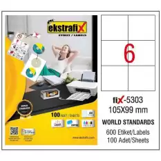 Ekstrafix Laser Etiket 105X99 Laser-Copy-Inkjet Fix-5303